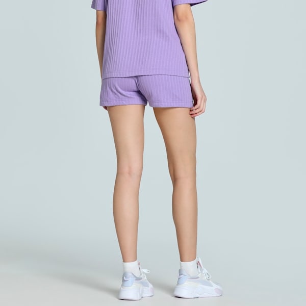 WARDROBE Essentials Women's Pointelle 4" Shorts, Lavender Alert, extralarge-IND